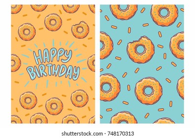 birthday card with donut pattern