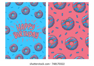 birthday card with donut pattern