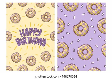 birthday card with donut pattern