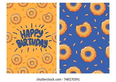 birthday card with donut pattern