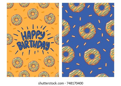 birthday card with donut pattern