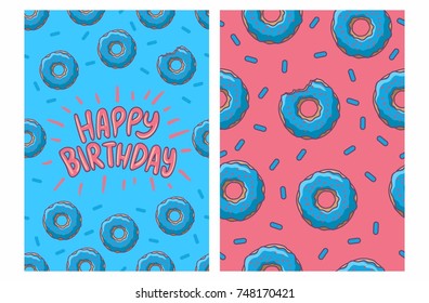 birthday card with donut pattern