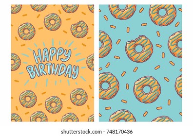 birthday card with donut pattern
