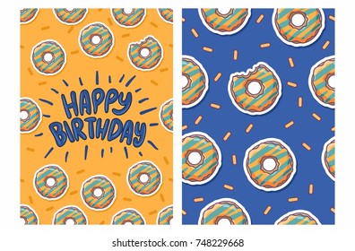 birthday card with donut pattern