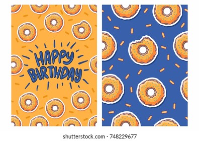 birthday card with donut pattern
