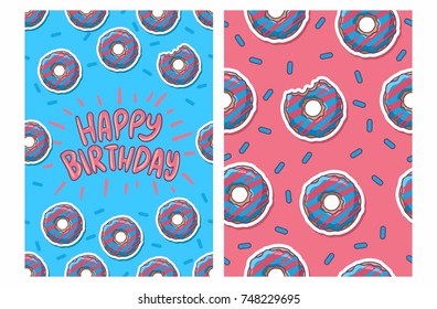 birthday card with donut pattern