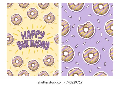 birthday card with donut pattern