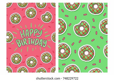 birthday card with donut pattern