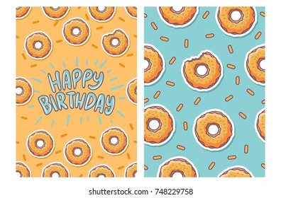 birthday card with donut pattern
