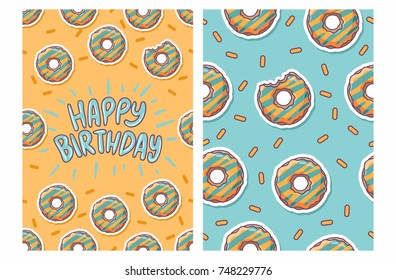birthday card with donut pattern