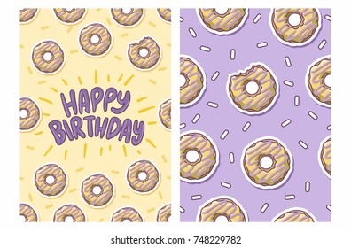 birthday card with donut pattern