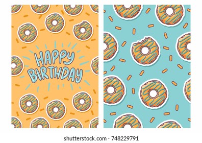 birthday card with donut pattern