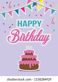 Birthday Card Flat Design illustration