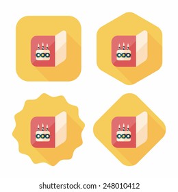 birthday card flat icon with long shadow,eps10