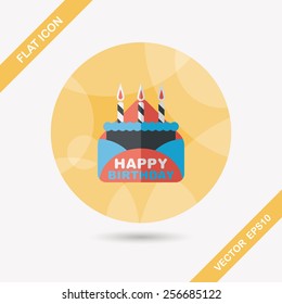 birthday card flat icon with long shadow,eps10