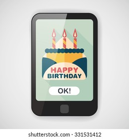 birthday card flat icon with long shadow,eps10
