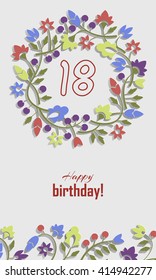 birthday card with floral ornament