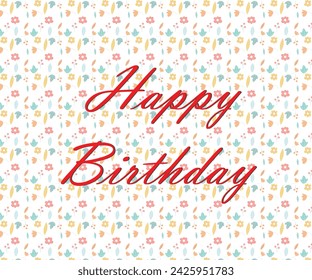 Birthday card with flower pattern Happy birthday card beautiful birthday card  Print card design template for birthday celebration. design for greeting cards and poster