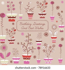 birthday card with flowers