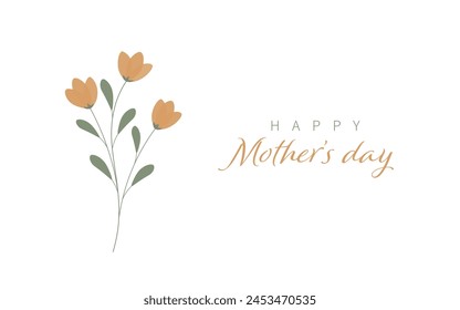 Birthday card flowers on white background 