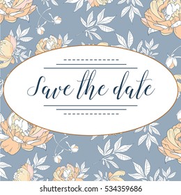 Birthday card with  flowers. Template