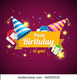 Birthday Card Or Flyer Or Placard. Vector Illustration