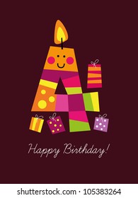 Birthday card for the fourth birthday