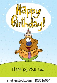 Birthday card, friends.
