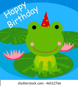 Birthday card with frog