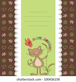 birthday card with funny cat