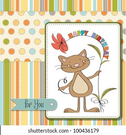 birthday card with funny cat