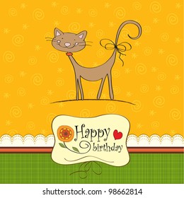 birthday card with funny cat