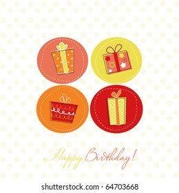 Birthday card with gift boxes