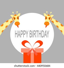 Birthday card with giraffe.