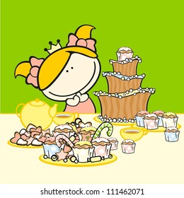 Birthday card with a girl