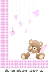 Birthday Card for a Girl with a teddy