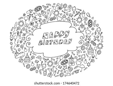 Birthday card hand drawn