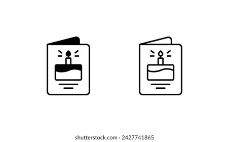 Birthday Card icon design with white background stock illustration