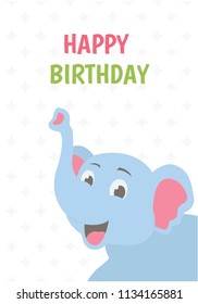 
A birthday card with the image of cartoon elephant and written birthday greeting text depicting pet's birthday 
