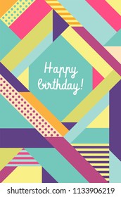 Birthday card invitation party celebrate anniversary contemporary stripes modern