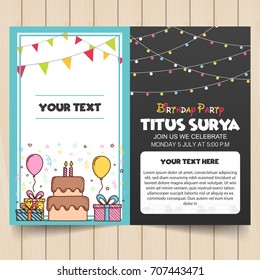Birthday card invitation vector design