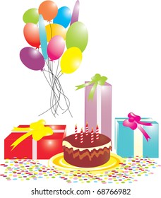 Birthday Card Isolated Stock Vector (Royalty Free) 68766982 | Shutterstock