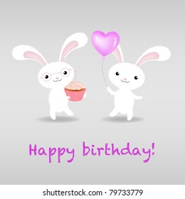 Birthday Card, Isolated On White Background, Vector Illustration