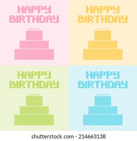 Birthday card with knitted elements