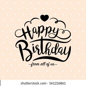 Birthday card with lettering design