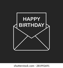 birthday card line icon