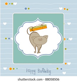 birthday card with little cat