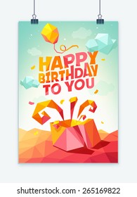 Birthday card with low polygonal art 