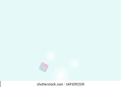 Birthday Card with Metallic Texture. Chaotic Confetti Backdrop. Foil Border. Vector Square Bokeh. Iridescent Background. Geometric Anniversary Card. Holo Confetti. Isolated Holographic Cube Particles.