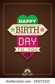 Tarjeta de cumpleaños con diseño moderno. Ilustración vectorial.